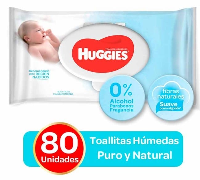 TOALLITAS HUMEDAS HUGGIES RECIEN NACIDO X 80 – La Bodega del Pañal